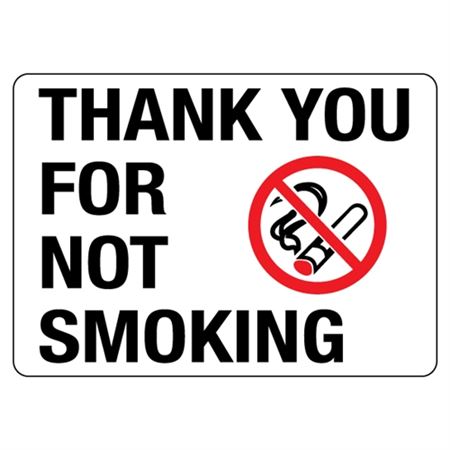 Thank You for Not Smoking Sign